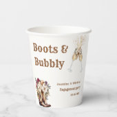Boots & Bubbly Boho Western Engagement Party Pappbecher (Rückseite)