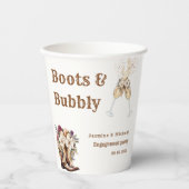 Boots & Bubbly Boho Western Engagement Party Pappbecher (Vorderseite)