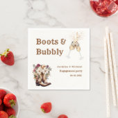 Boots & Bubbly Boho Western Engagement Party Serviette (Beispiel)