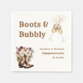 Boots & Bubbly Boho Western Engagement Party Serviette (Vorderseite)