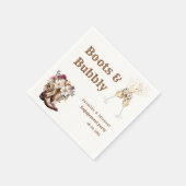Boots & Bubbly Boho Western Engagement Party Serviette (Ecke)