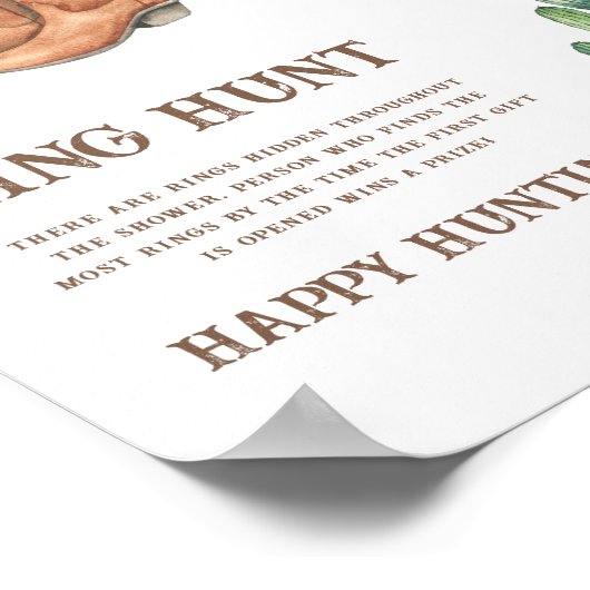 Boots & Bubbly Brautparty Ring Jagd Poster (Ecke)