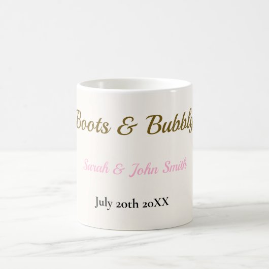 Boots & Bubbly Bridal Shower Kaffeetasse (Mittel)