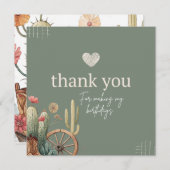 Boots & Bubbly Celebration BirthdayParty - Western Dankeskarte (Vorne/Hinten)