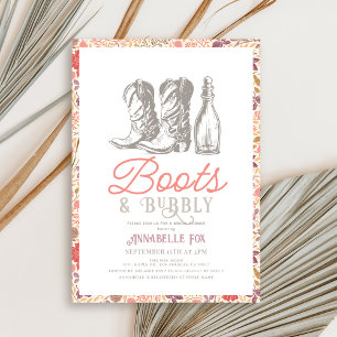 Boots & Bubbly Cowboy Boots Brautparty Einladung