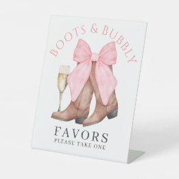 Boots Bubbly Western Bridal Shower Favor  Sockelschild