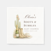Boots & Bubbly Western Gender Neutral Baby Shower Serviette (Vorderseite)