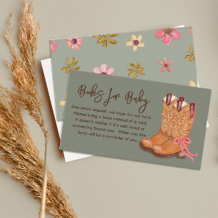 Boots Cowgirl Blume Western Boho Baby Shower Begleitkarte