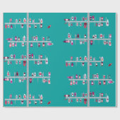 Boots-Docks Rosa und Rot auf Aqua Geschenkpapier (Flach)