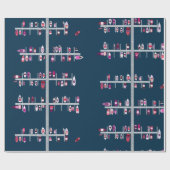 Boots-Docks Rosa und Rottöne auf Marine Geschenkpapier (Flach)