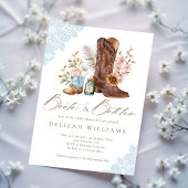 Boots & Flaschen Blue Cowboy Western Babydusche Einladung