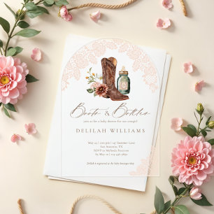 Boots & Flaschen Cowgirl Western Baby Shower Arch Acryleinladungen