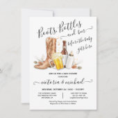 Boots Flaschen und Bier Baby Dusche Einladung (Vorderseite)