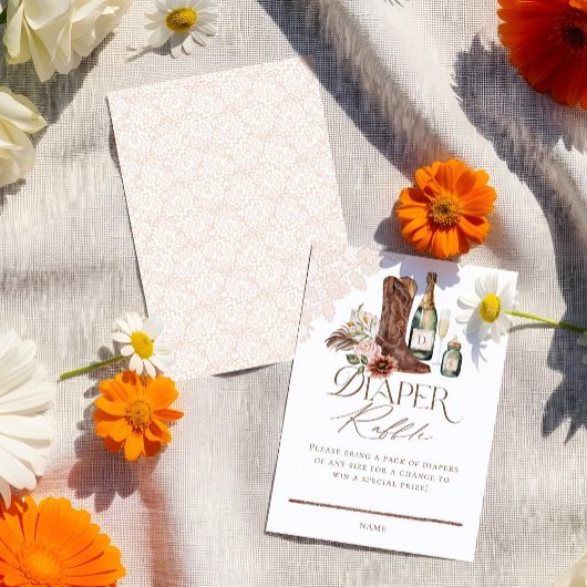 Boots Flaschen Western Babydusche Windeln Raffle Begleitkarte