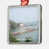 Boots-Foto-Weihnachtsverzierung Kelleys Insel-, Silbernes Ornament (Links)