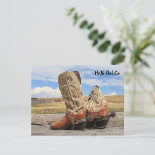Boots from North Dakota Postkarte (Stehend Vorderseite)