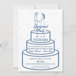 Boots Love & Buttercream Denim Western Verlobung  Einladung