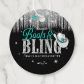 Boots 'n Bling Disco Bachelorette Aquamarin ID925 Geschenkanhänger (Vorderseite)