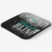 Boots 'n Bling Disco Bachelorette Aquamarin ID925 Pappteller (Gewinkelt)