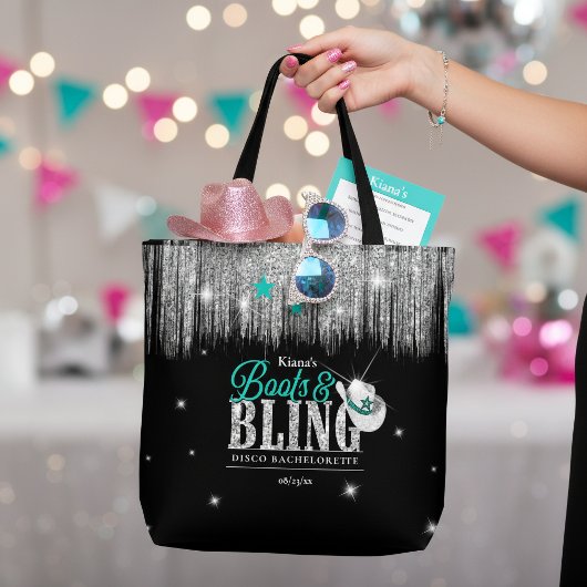 Boots 'n Bling Disco Bachelorette Aquamarin ID925 Tasche
