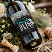 Boots 'n Bling Disco Bachelorette Aquamarin ID925 Weinetikett