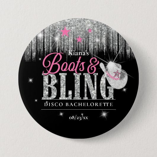 Boots 'n Bling Disco Bachelorette ID925 Button (Vorderseite)
