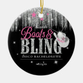Boots 'n Bling Disco Bachelorette ID925 Keramik Ornament (Vorne)
