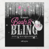 Boots 'n Bling Disco Bachelorette ID925 Weinetikett (Einzelnes Label)