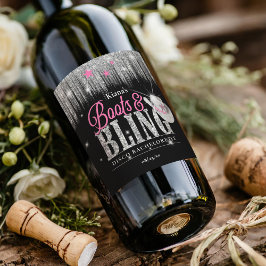 Boots 'n Bling Disco Bachelorette ID925 Weinetikett