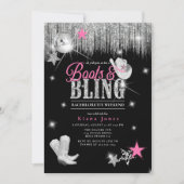 Boots 'n Bling Disco Bachelorette Wochenende ID925 Einladung (Vorderseite)