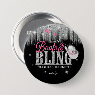 Boots 'n Bling Disco Junggesellinnenabschied ID925 Button