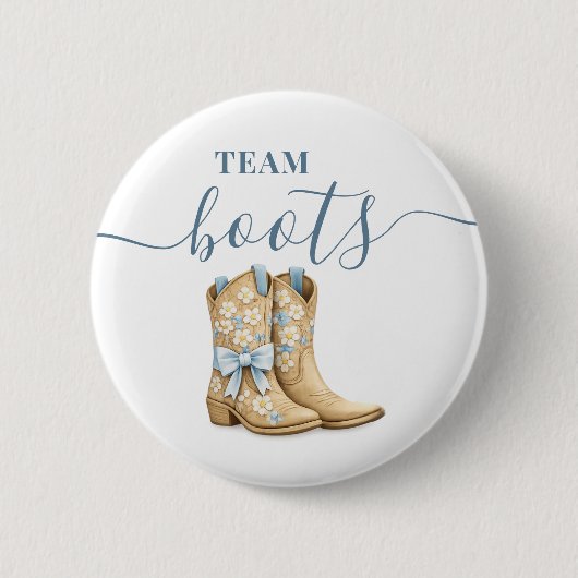 Boots oder Bows Geschlecht enthüllt Blaues Team Ju Button (Vorderseite)