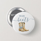 Boots oder Bows Geschlecht enthüllt Blaues Team Ju Button (Vorne & Hinten)