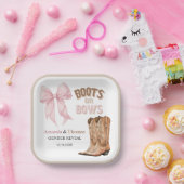 Boots oder Bows Western Geschlechtsenthüllung Pappteller (Party)