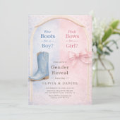 Boots oder Schleifen Coquette Geschlechtsenthüllun Einladung (Stehend Vorderseite)