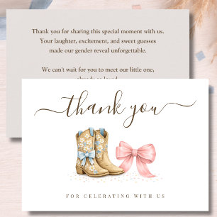 Boots oder Schleifen Western Chic Geschlechtsenthü Dankeskarte
