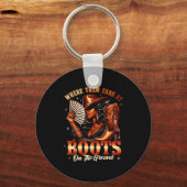 Boots On The Ground Cowgirl Black Women Africa Bla Schlüsselanhänger (Vorderseite)