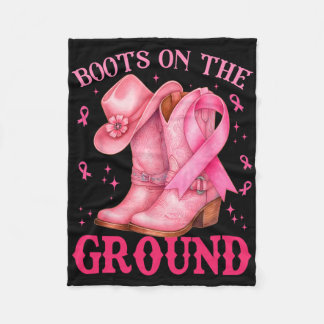 Boots on the Ground Pink Cowgirl Breast Cancer Wom Fleecedecke