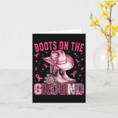 Boots on the Ground Pink Cowgirl Breast Cancer Wom Karte (Gelbe Blume)