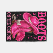 Boots on the Ground Pink Cowgirl Brustkrebs Wes Fleecedecke (Vorderseite (Horizontal))