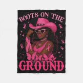 Boots on the Ground Pink Cowgirl Brustkrebs Wes Fleecedecke (Vorderseite)