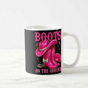 Boots on the Ground Pink Cowgirl Brustkrebs Wes Kaffeetasse