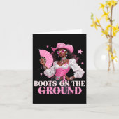 Boots on the Ground Pink Cowgirl Brustkrebs Wes Karte (Gelbe Blume)