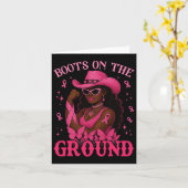 Boots on the Ground Pink Cowgirl Brustkrebs Wes Karte (Gelbe Blume)