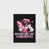 Boots on the Ground Pink Cowgirl Brustkrebs Wes Karte (Vorderseite)