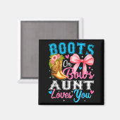 Boots Or Bows Aunt Loves You Gender Reveal Family Magnet (Vorderseite/Rückseite)