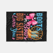 Boots Or Bows Big Sister Loves You Gender Reveal F Fleecedecke (Vorderseite (Horizontal))