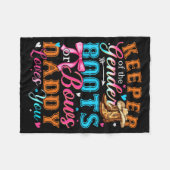 Boots Or Bows Daddy Loves You Gender Reveal Family Fleecedecke (Vorderseite (Horizontal))