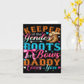 Boots Or Bows Daddy Loves You Gender Reveal Family Karte (Gelbe Blume)