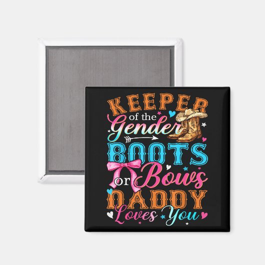 Boots Or Bows Daddy Loves You Gender Reveal Family Magnet (Vorderseite/Rückseite)
